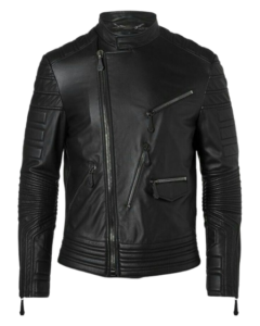 front zipper leather jacket unisex