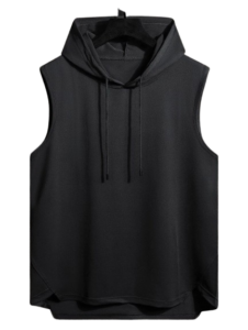 gym sleeve less hoodie