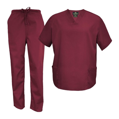maroon medical scrub