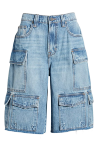 unisex denim cargo shorts