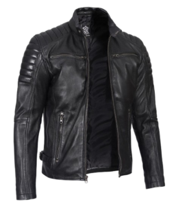 unisex leather byker style jacket