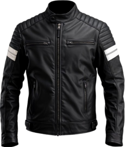unisex patch byker style leather jacket