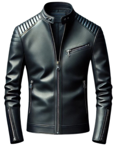 unisex shoulder byker leather jacket
